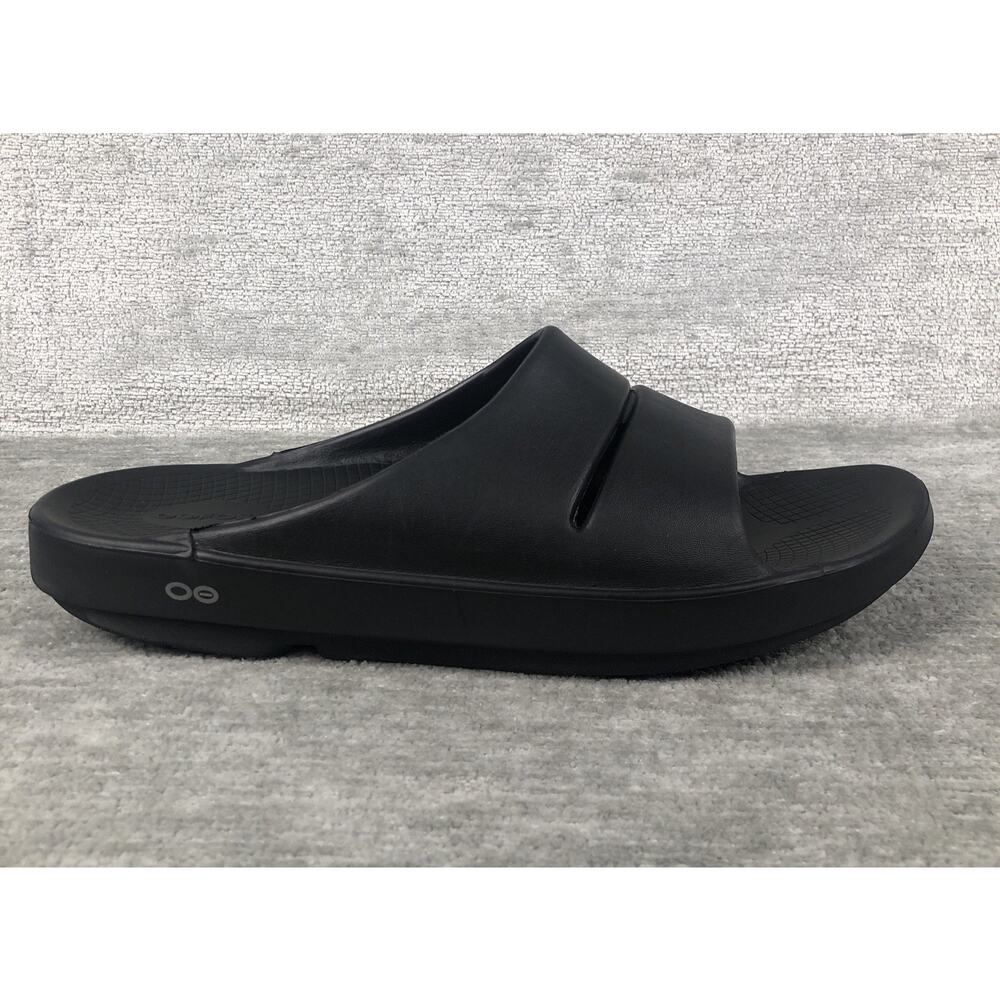 Oofos Ooahh Slide Sandals Mens Size 14 Black Comfort Recovery Relax Shoes